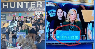 Photos: Unfortunate Sign Placement for Jill Biden During High School Visit in Utah